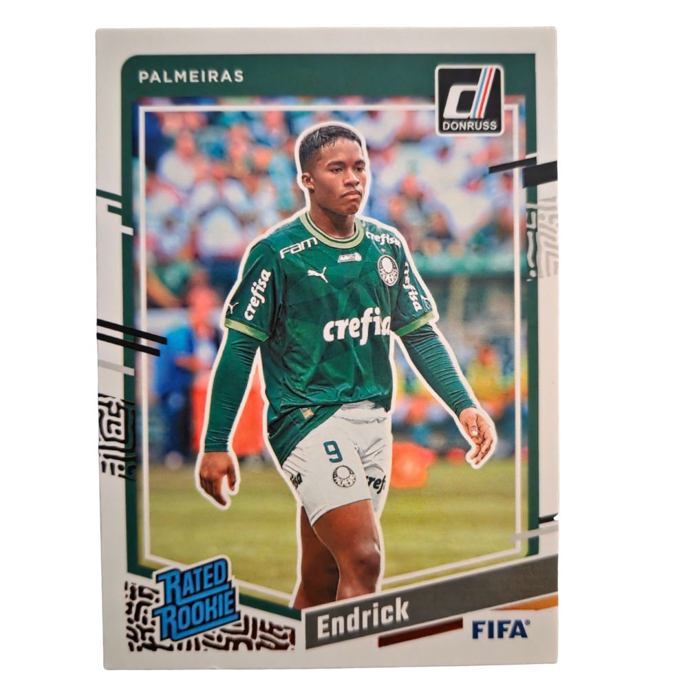 Front of Endrick 2023-24 Panini Donruss #176 Rated Rookie card, raw Near Mint condition