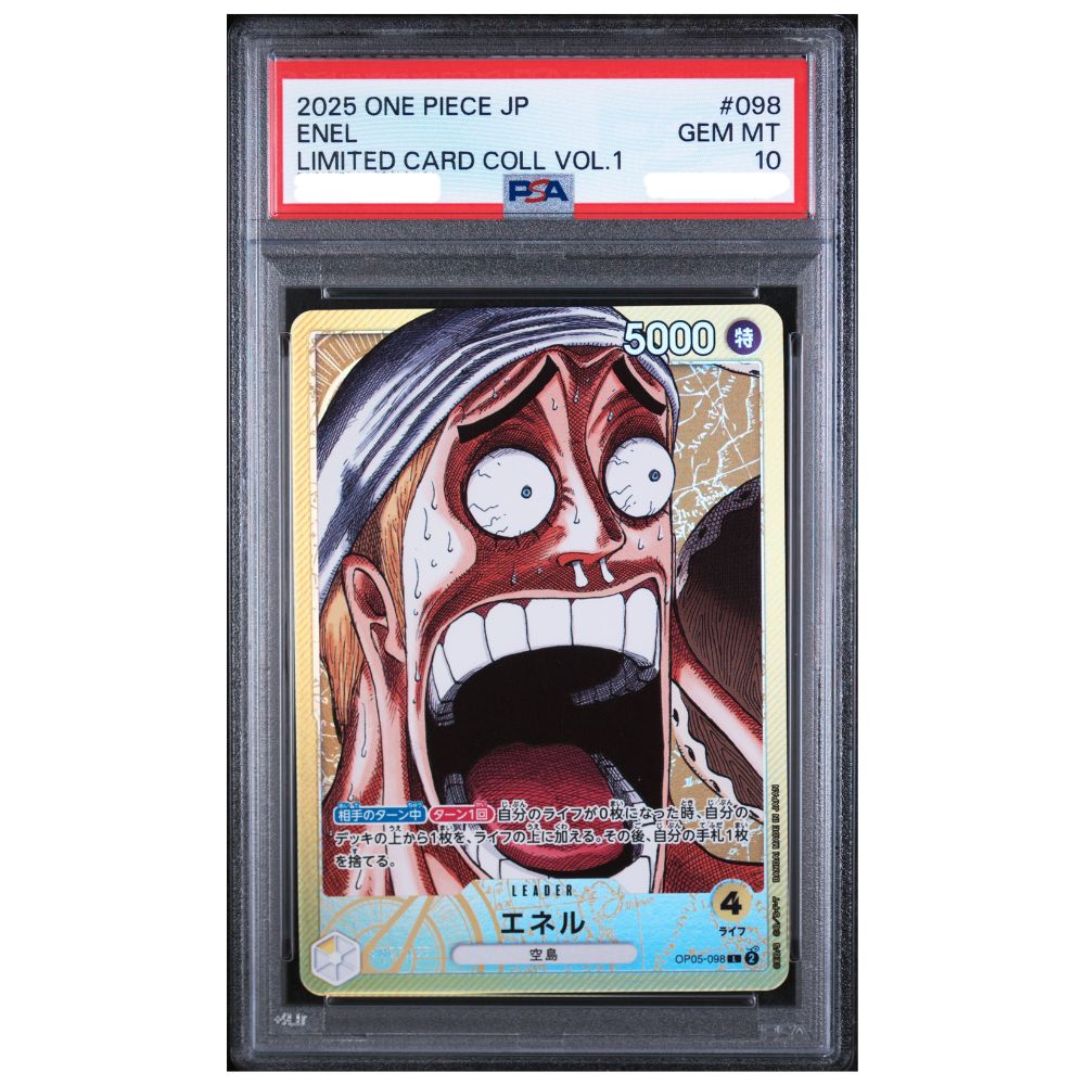 PSA 10 Enel card from the One Piece Limited Card Collection Vol.1