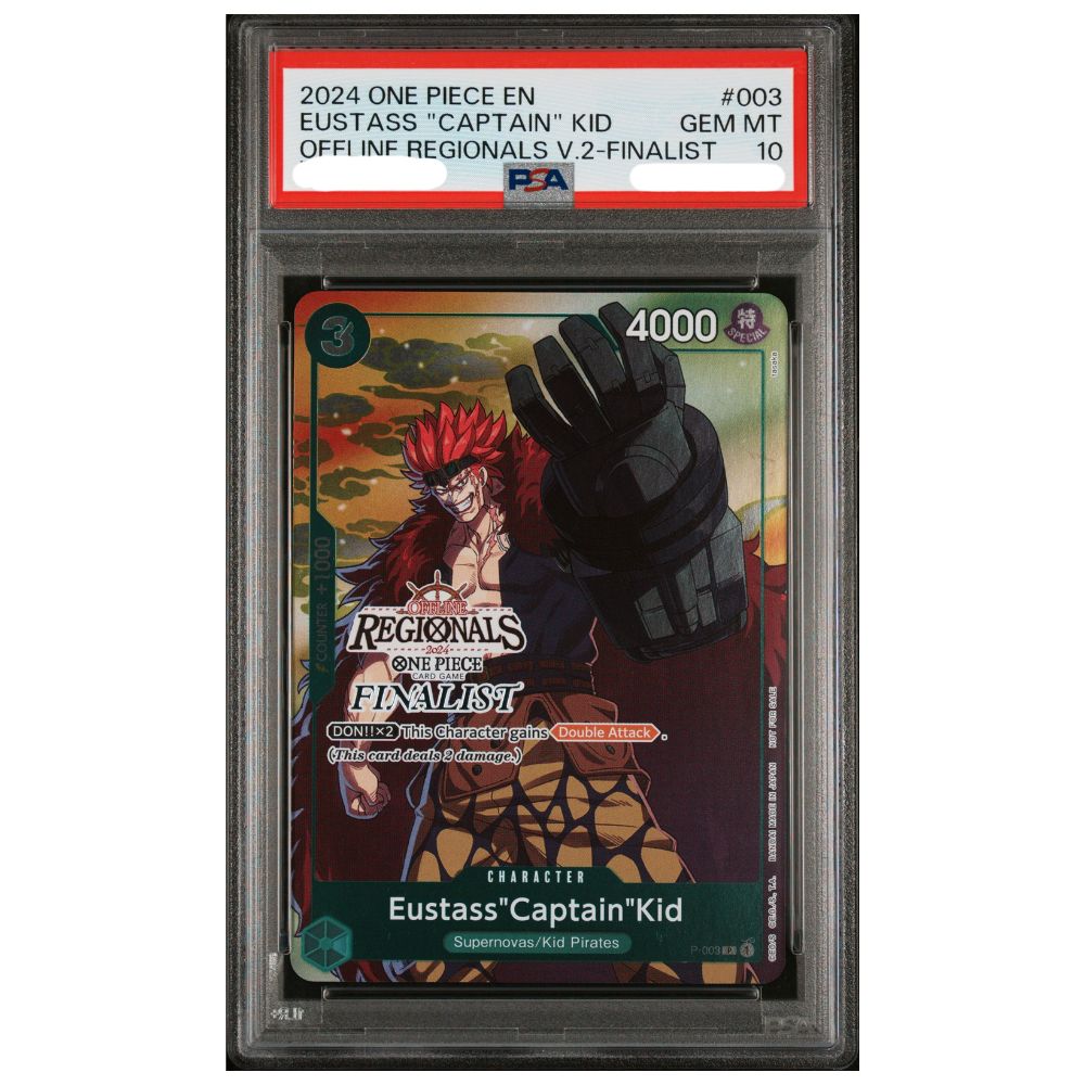 Eustass Captain Kid Finalist PSA 10 One Piece Offline Regionals Pack 2024 Vol.2 graded card front