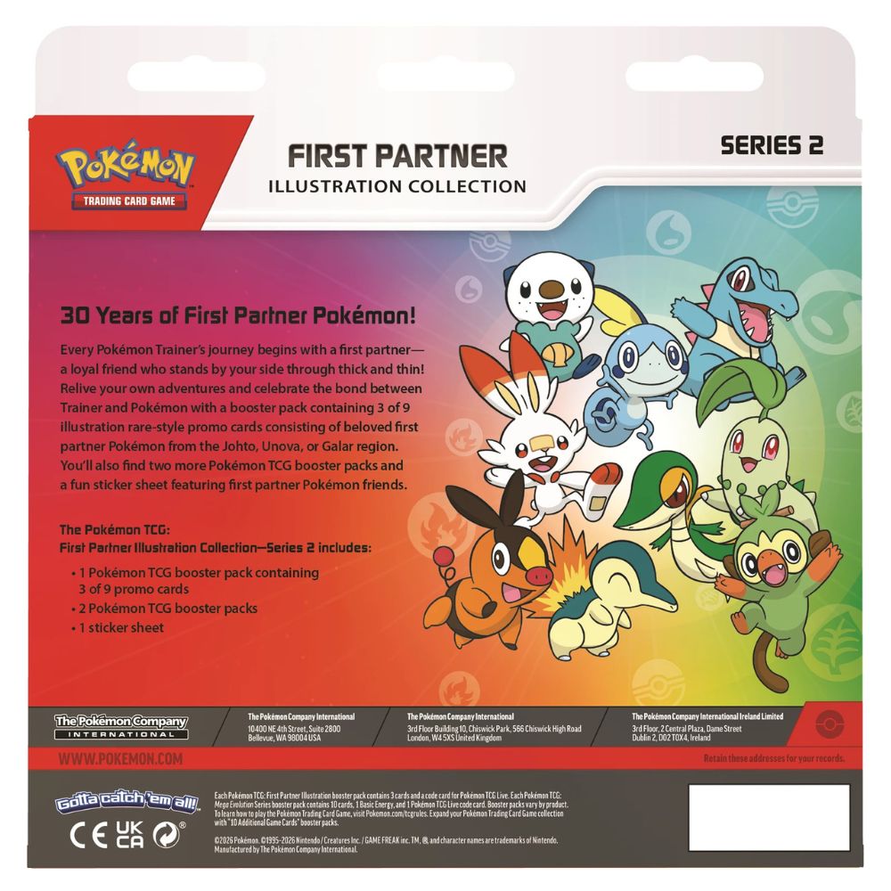 Back view of Pokemon First Partner Illustration Collection 2 showing contents