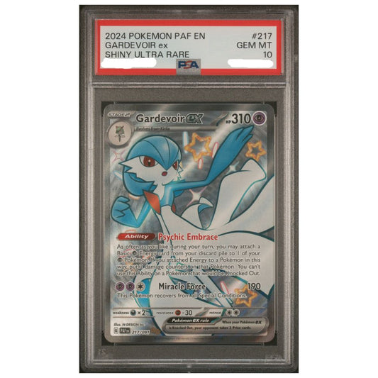 Official Pokemon TCG Gardevoir ex Shiny Ultra Rare PSA 10 from Paldean Fates graded card collectible