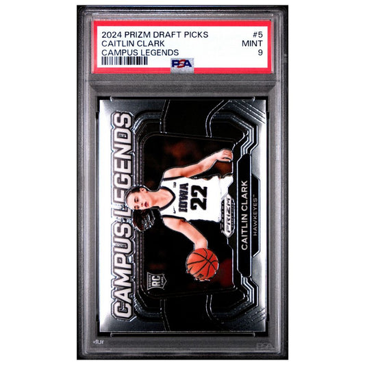 Official Basketball Trading Card Graded PSA 9 Caitlin Clark Prizm Draft Picks Campus Legends