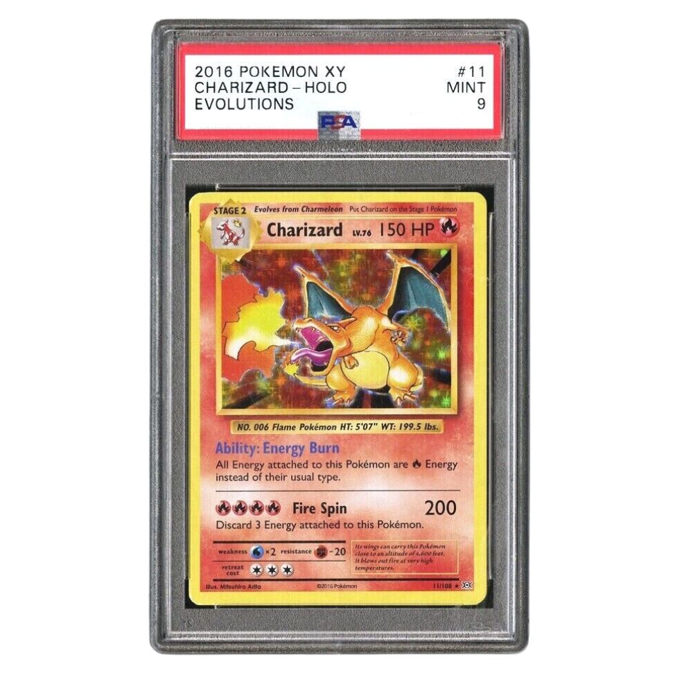 Official Pokémon TCG Charizard Evolutions Holo Card Graded PSA 9 MintOfficial Pokémon TCG Charizard Evolutions Holo Card Graded PSA 9 Mint