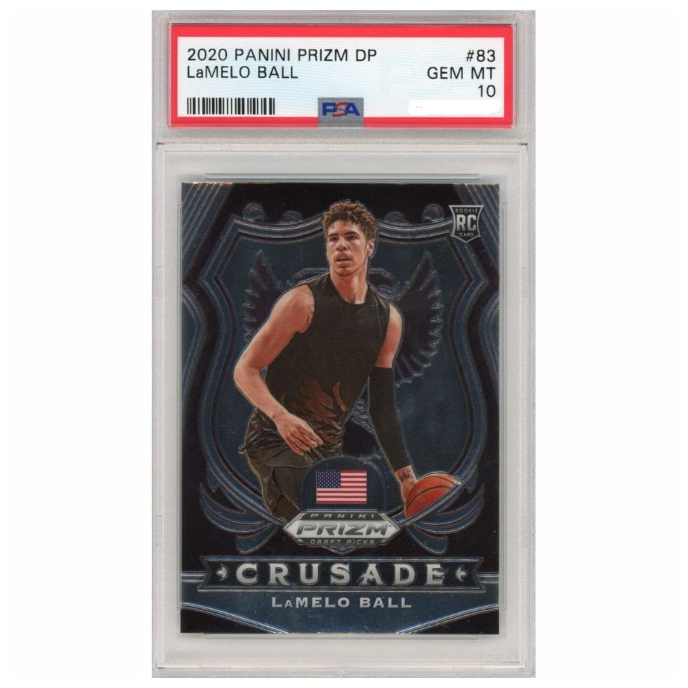 Official Basketball Trading Card Graded PSA 10 LaMelo Ball 2020 Panini Prizm Draft Picks Crusade Rookie