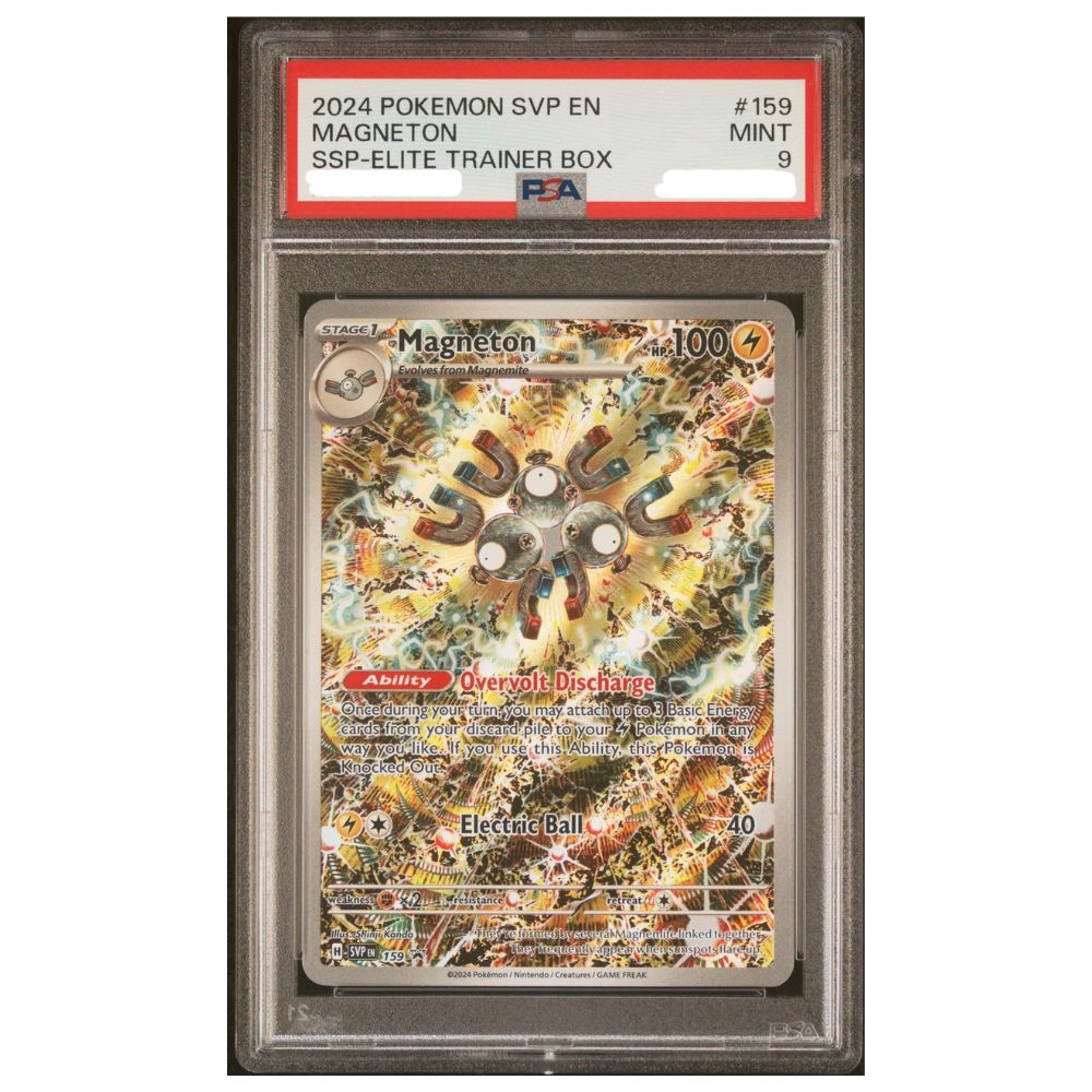 Official Pokémon TCG Magneton Surging Sparks Black Star Promo Card Graded PSA 9 Mint