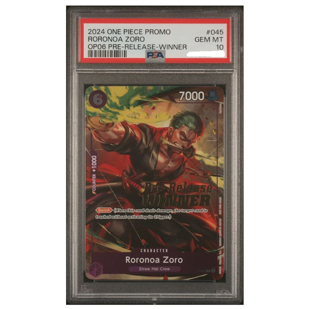 Official One Piece TCG Graded Card from Pre‑Release Winner Promo Zoro – Collectible Trading Card Game Card