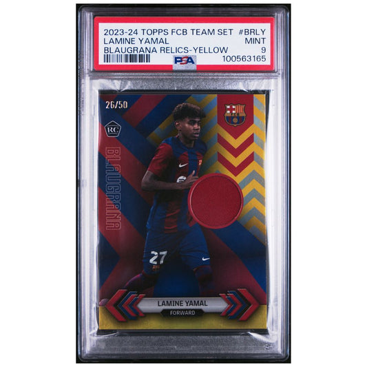 lamine Yamal Official Topps FC Barcelona Team Set graded card featuring Lamine Yamal – Collectible Trading Card
