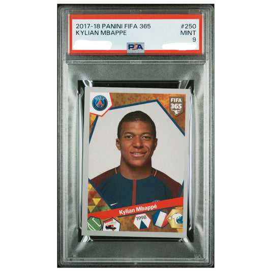 Official Panini FIFA 365 graded sticker featuring Kylian Mbappe – Collectible Trading Sticker