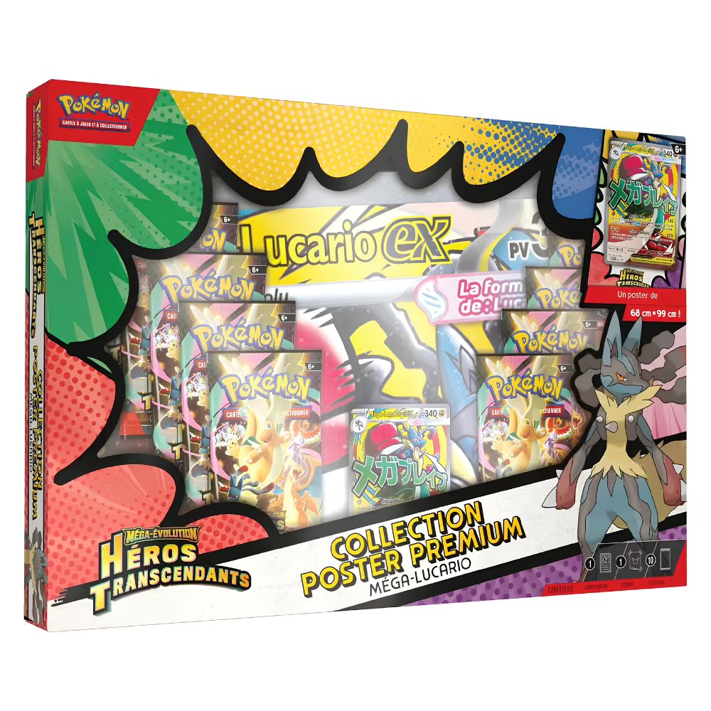 Pokemon Mega Evolution Heros Transcendants Premium Poster Collection Mega Lucario French
