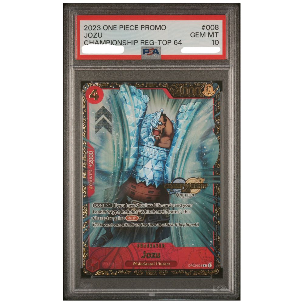 Jozu OP02-008 Championship Regional Top 64 English Promo graded PSA 10 Gem Mint