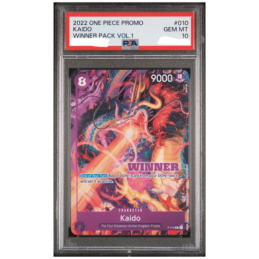 Official One Piece TCG Kaido Winner Pack Vol 1 Promo PSA 10 graded card collectible
