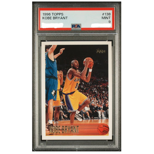 Kobe Bryant Rookie Card 1996 Topps PSA 9 Mint graded slab Los Angeles Lakers NBA Basketball