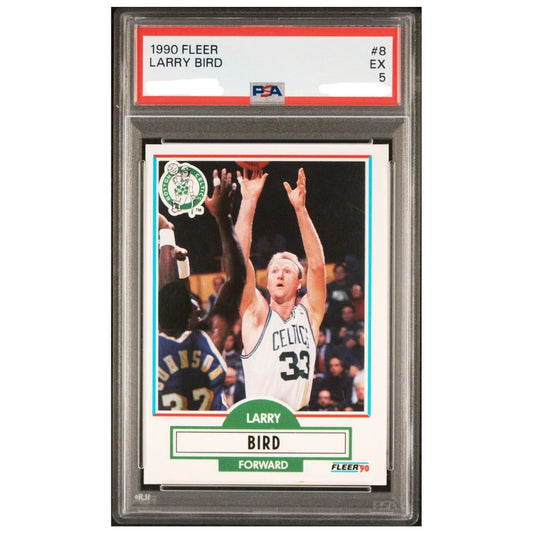 Official Larry Bird Fleer 1990 PSA 5 Card 8 Basketball Trading Card