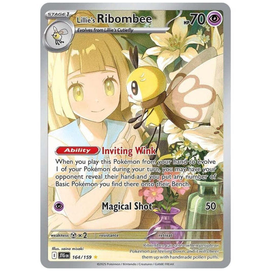 Lillies Ribombee Official Pokemon TCG Single Card from Journey Together – Collectible Trading Card Game