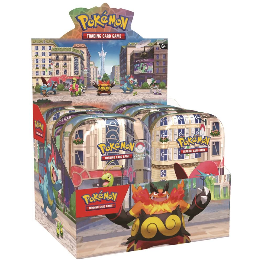 Pokemon TCG Lumiose City Mini Tin Display with 10 collectible mini tins