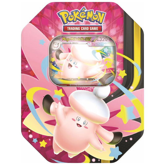 Pokemon TCG Mega Moonlit Mega Clefable ex Tin with promo card and booster packs FR