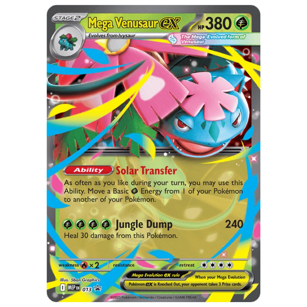 Mega Venusaur ex Official Pokemon TCG Single Card from Mega Promos Black Star Promo – Collectible Trading Card Game
