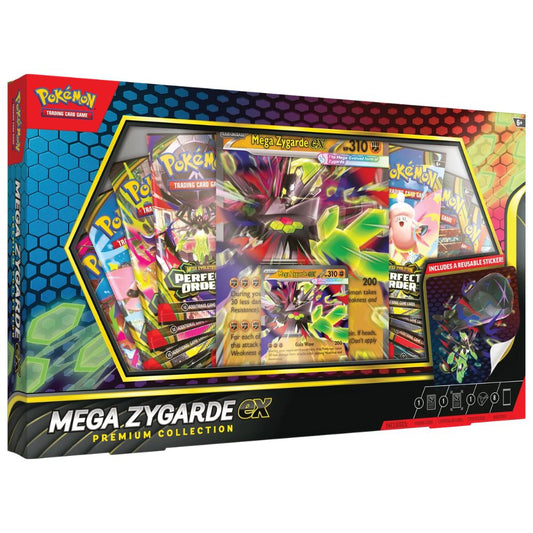 Mega Zygarde ex Official Pokemon TCG Premium Collection featuring promo card jumbo card and booster packs – Collectible Trading Card Game
