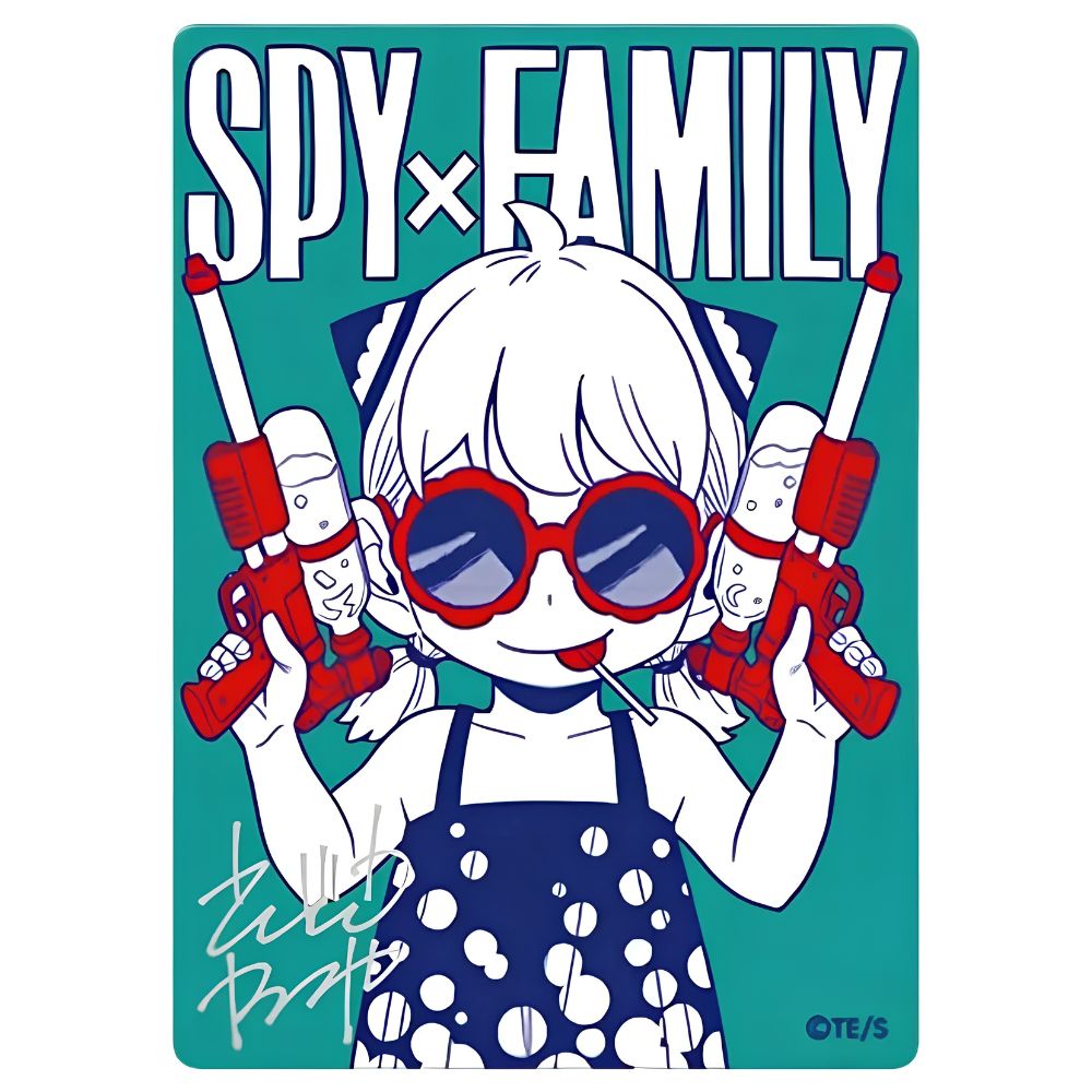 Official Japanese Anya Forger MetaKira promotional card from SPY×FAMILY NatsuComi 2026