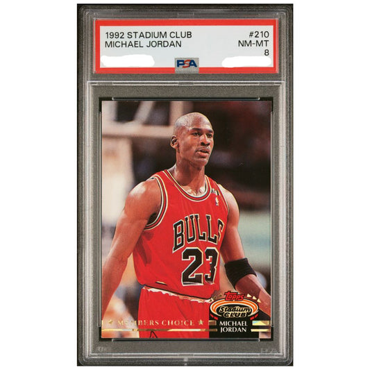 Michael Jordan 1992-93 Topps Stadium Club PSA 8 NM-MT graded slab Chicago Bulls NBA Basketball vintage