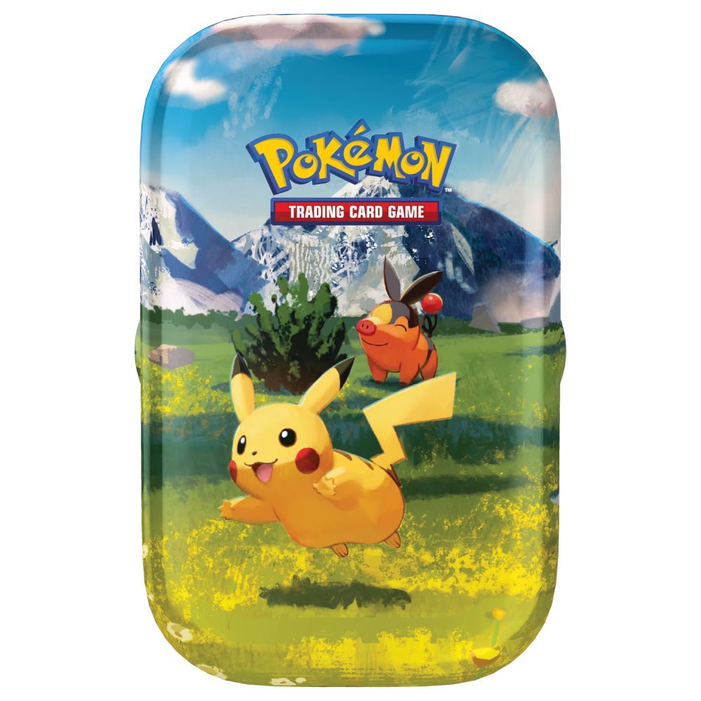 Official Pokémon TCG Ascended Heroes Mini Tin artwork featuring Pikachu