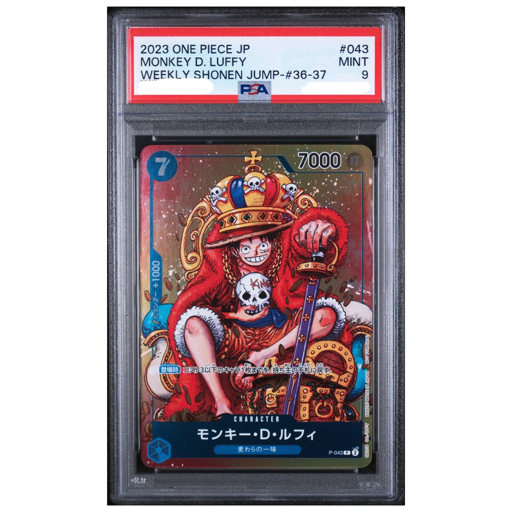 Monkey D Luffy Weekly Shonen Jump PSA 9 graded One Piece Japanese Promos card front