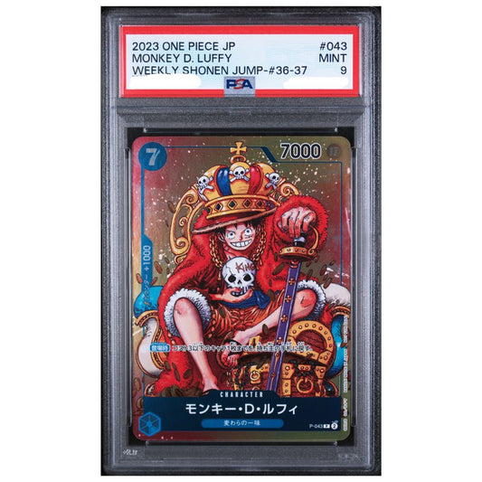 Monkey D Luffy Weekly Shonen Jump PSA 9 graded One Piece Japanese Promos card front
