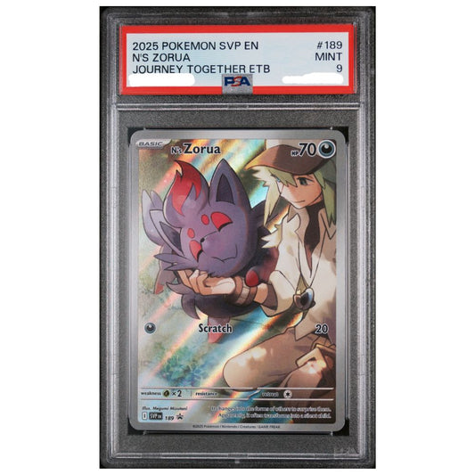 PSA 9 graded N's Zorua Journey Together Elite Trainer Box Black Star Promo card