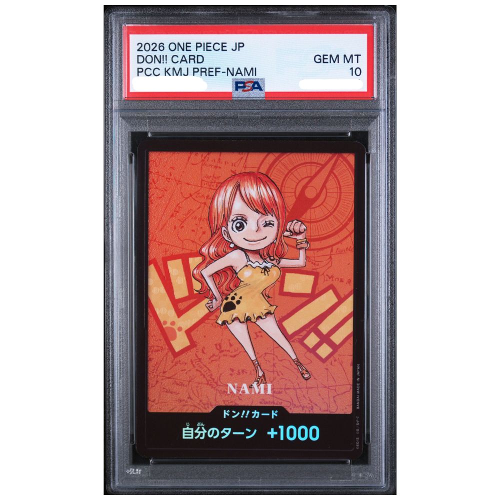 PSA 10 Nami DON!! Card from the One Piece Premium Card Collection Kumamoto Special Japanese promotional release