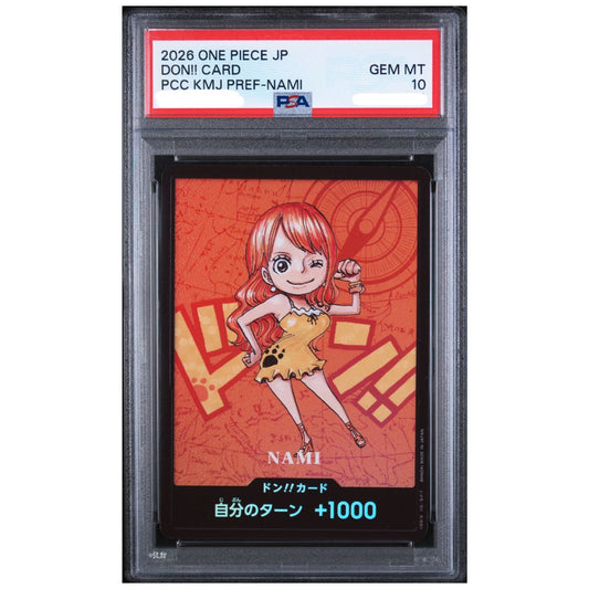 PSA 10 Nami DON!! Card from the One Piece Premium Card Collection Kumamoto Special Japanese promotional release