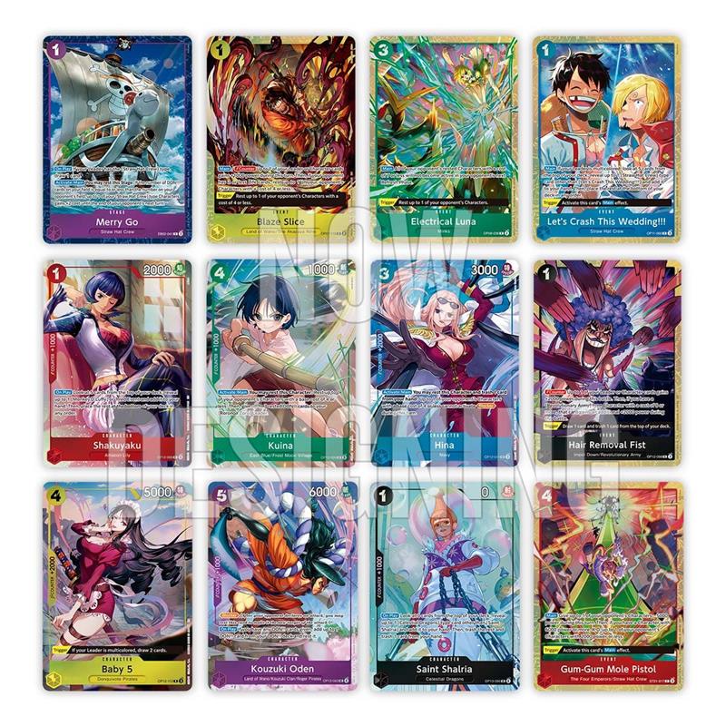 Collection of colorful trading cards featuring various characters on a white background