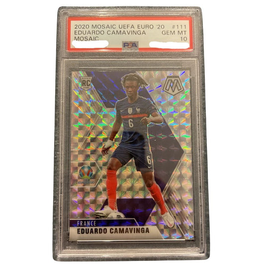 Official Panini Mosaic graded card featuring Eduardo Camavinga – Collectible Trading Card PSA 10