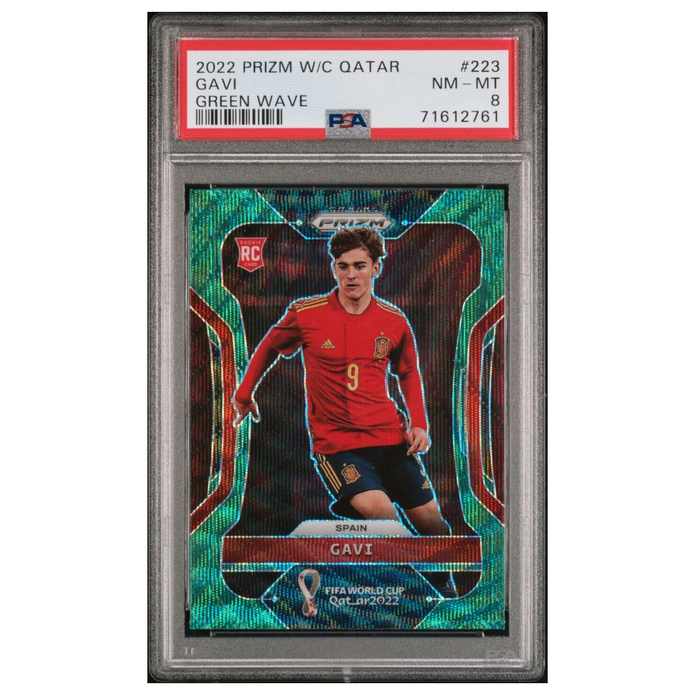 Official Panini Prizm World Cup Qatar 2022 graded card featuring Gavi – Collectible Trading Card PSA 8