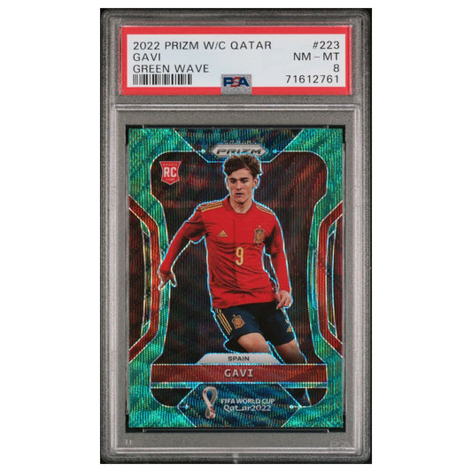 Official Panini Prizm World Cup Qatar 2022 graded card featuring Gavi – Collectible Trading Card PSA 8