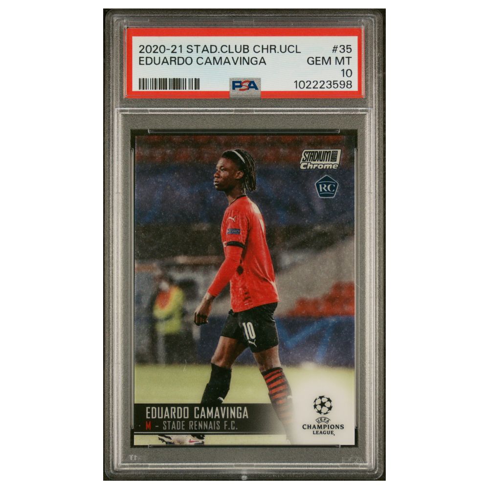 Camavinga Official Stadium Club Chrome UEFA Champions League graded card featuring Eduardo Camavinga – Collectible Trading Card