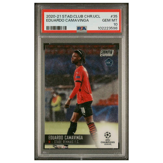 Camavinga Official Stadium Club Chrome UEFA Champions League graded card featuring Eduardo Camavinga – Collectible Trading Card