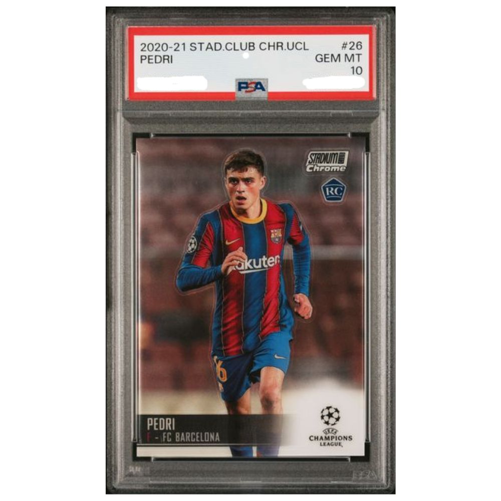 Official Stadium Club Chrome UEFA Pedri Champions League graded card featuring Pedri – Collectible Trading Card