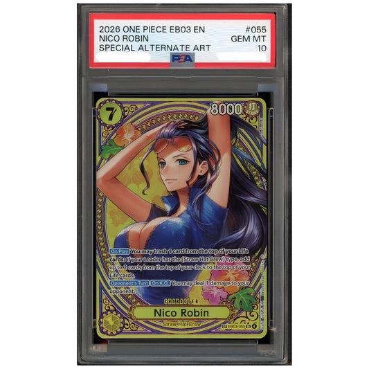 Nico Robin Special Alternate Art PSA 10 Gem Mint One Piece Card Game Heroines Edition graded card
