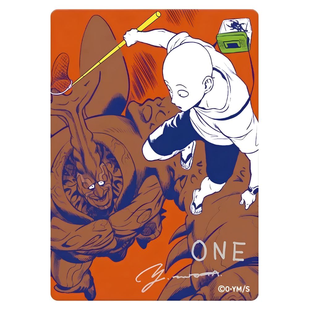 Official One Punch Man Saitama MetaKira promotional card from Shueisha NatsuComi 2026 Japan