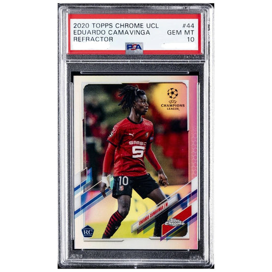 PSA 10 Eduardo Camavinga Topps Chrome 2020 21 Refractor Rookie Card