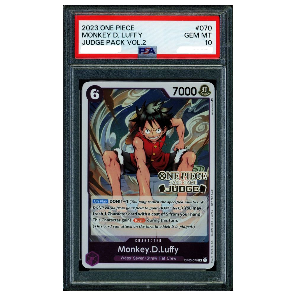 Official One Piece TCG PSA Graded Card Monkey D Luffy OP03‑070 – Collectible Trading Card