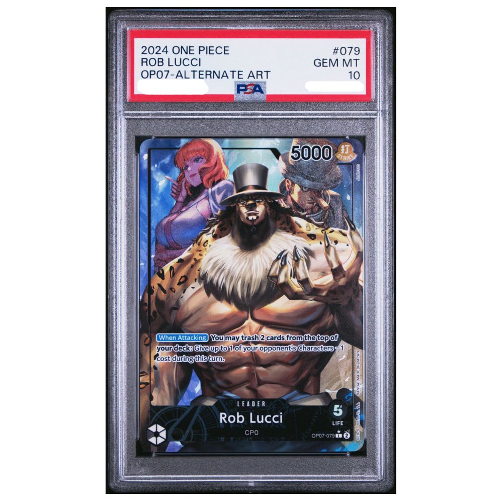 Official One Piece TCG PSA Graded Card Rob Lucci Alternate Art OP07‑079 – Collectible Trading Card