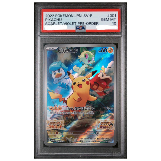 Official Pokemon TCG Pikachu Scarlet Violet Pre Order Promo PSA 10 graded card collectible