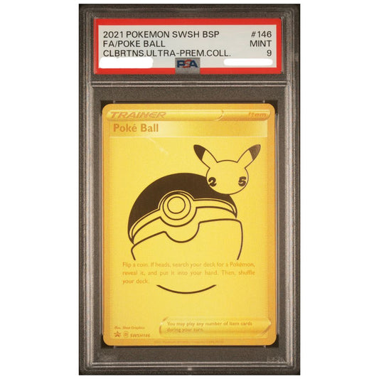 Poké Ball Full Art PSA 9 from Pokemon SWSH Black Star Promos front view