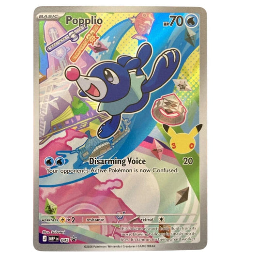 Official Popplio Pokemon TCG Promo Card from First Partner Illustration Collection – Collectible Trading Card Game Card