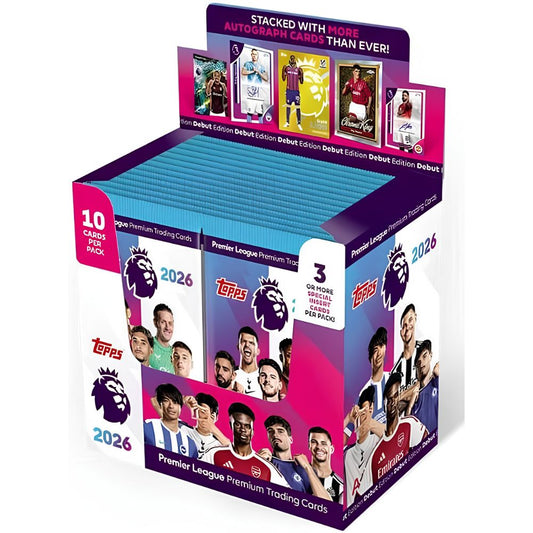 Topps Merlin Premier League 2025 26 Trading Cards Booster Display with 28 booster packs