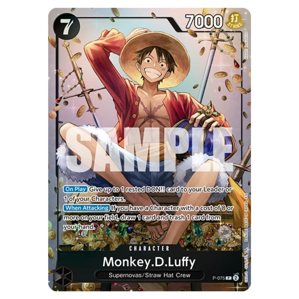 Official One Piece Card Game Promo Card Monkey D Luffy P 075 – Collectible Trading Card Game Character