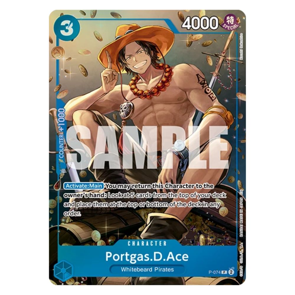 Official One Piece Card Game Promo Card Portgas D Ace P 074 – Collectible Trading Card Game Character
