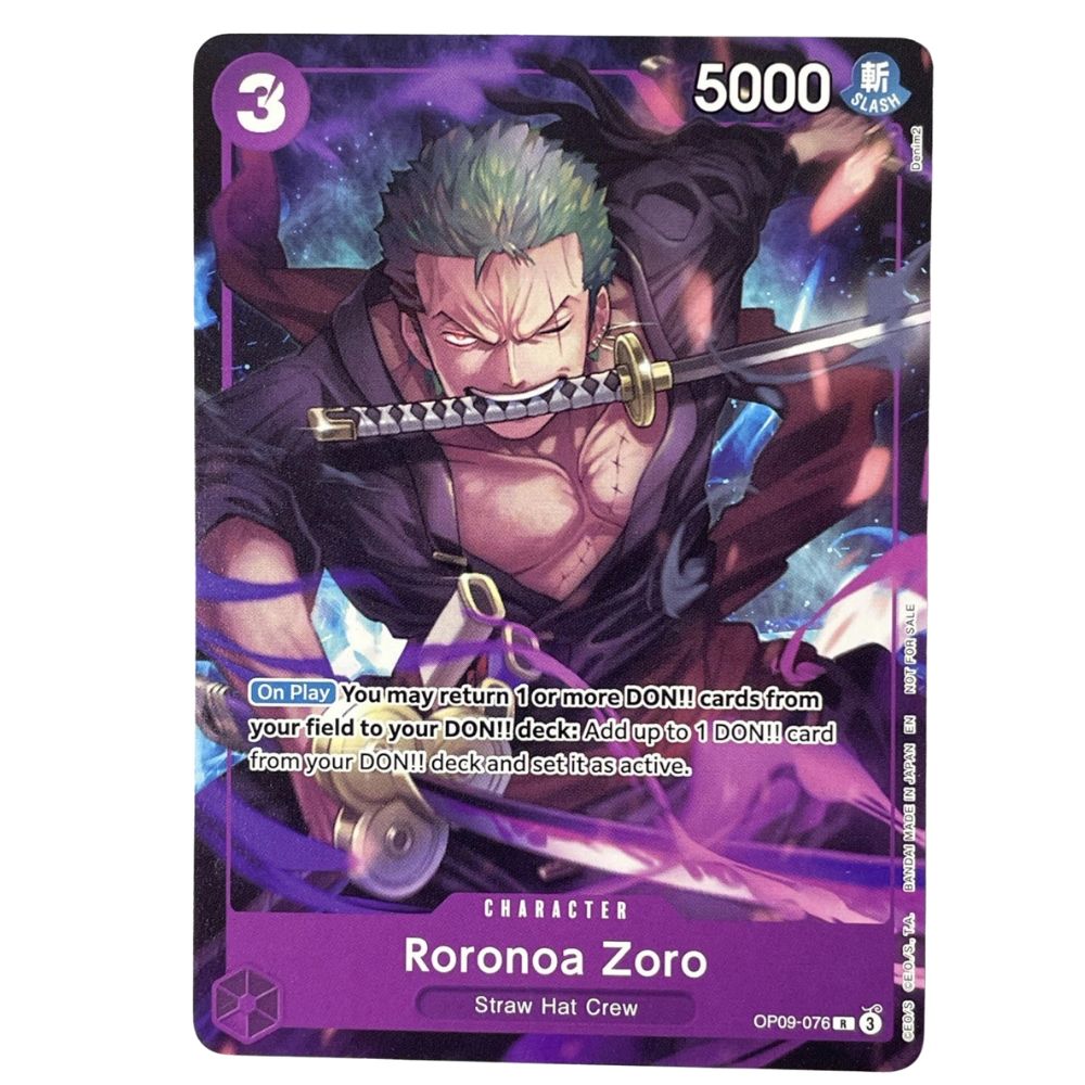 Official One Piece TCG promo single card Roronoa Zoro OP09 076