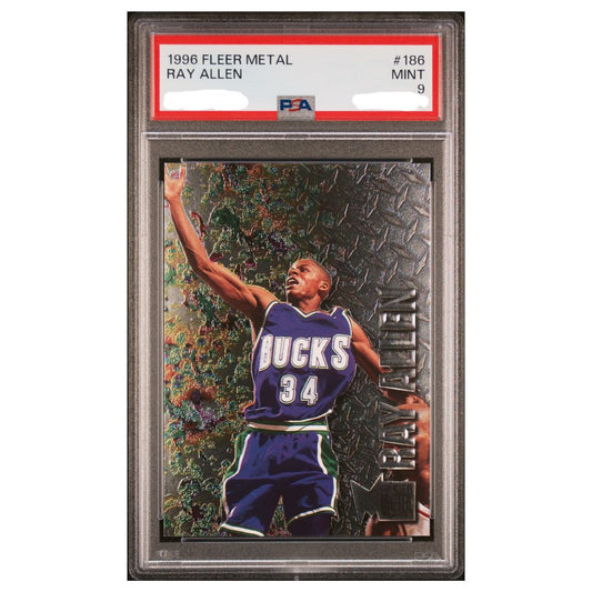 Official Ray Allen Metal 1996 PSA 9 Rookie Card 186 Basketball Trading Card